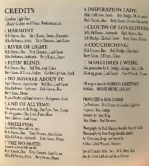 Harmony Credits - click to enlarge Harmony Credits - click to enlarge